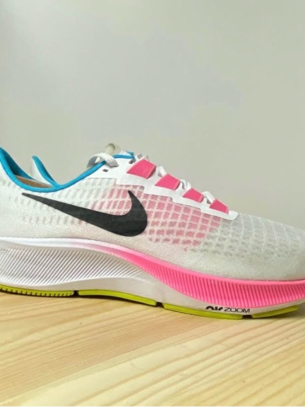 Nike Women's Running Shoe - White with Pink, Blue & Black Accents